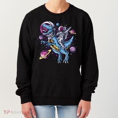 Astronaut Riding A Dinosaur In Space Women's Sweatshirt