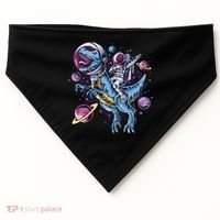 Astronaut Riding A Dinosaur In Space USA-Made Doggie Bandana thumb 0