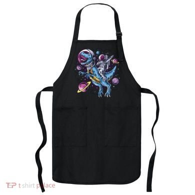 Astronaut Riding A Dinosaur In Space Apron
