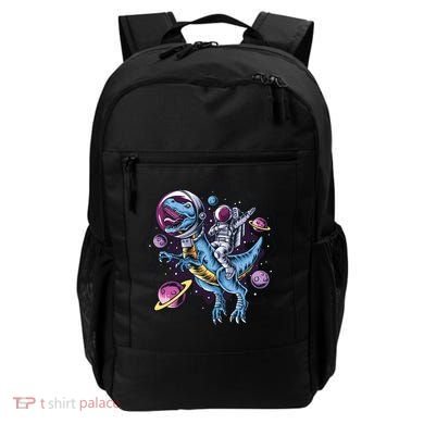 Astronaut Riding A Dinosaur In Space Backpack