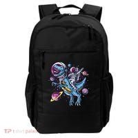 Astronaut Riding A Dinosaur In Space Backpack thumb 0