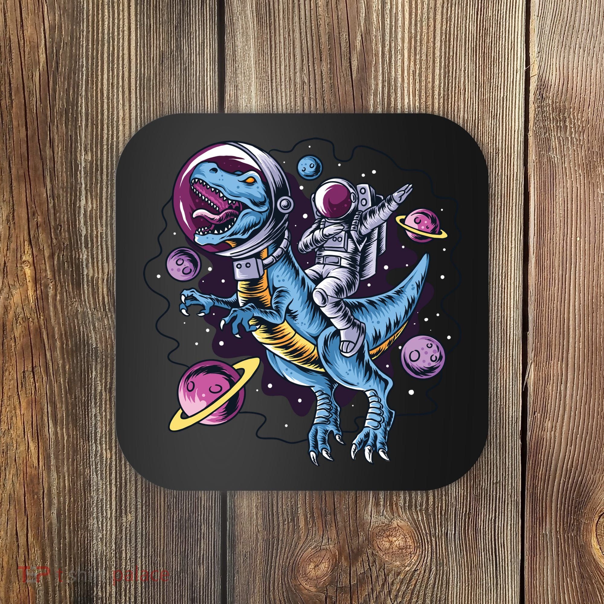 Astronaut Riding A Dinosaur In Space Coaster