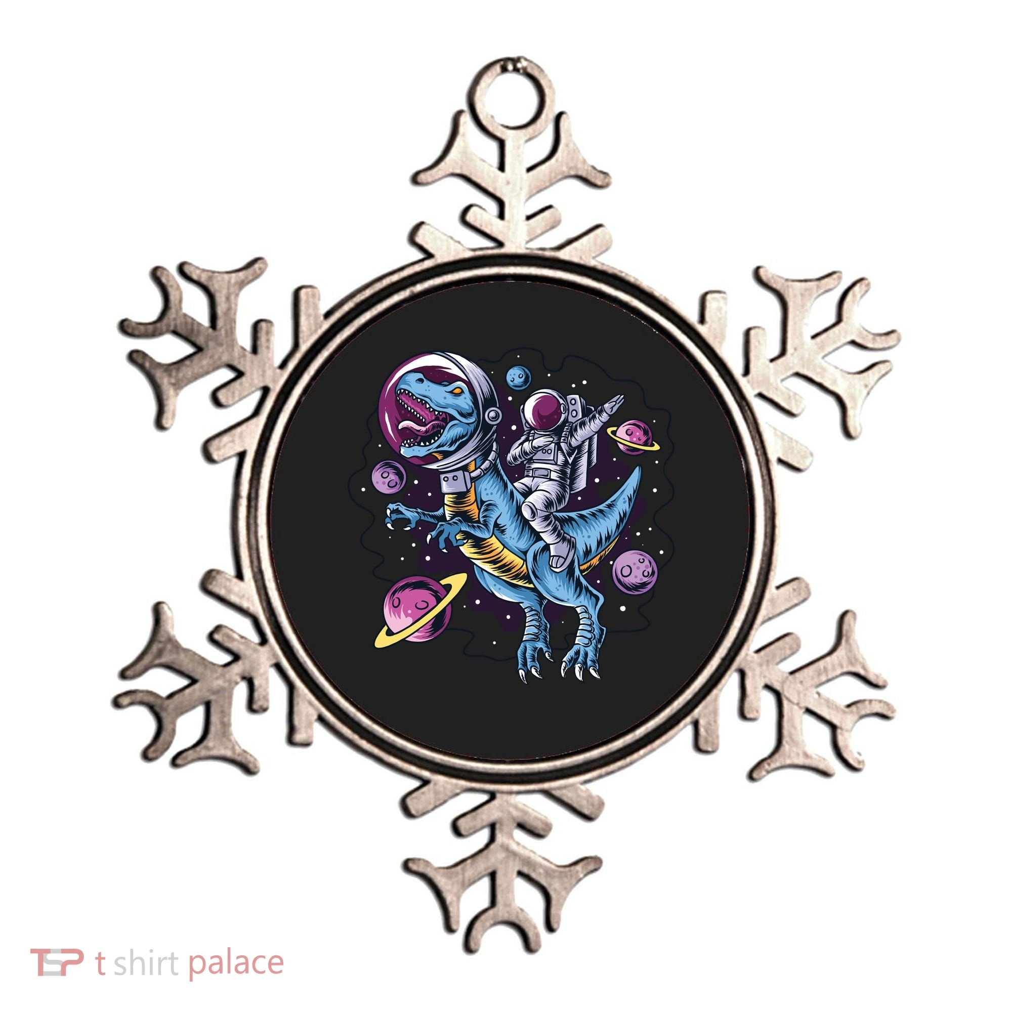 Astronaut Riding A Dinosaur In Space Ornament