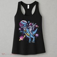Astronaut Riding A Dinosaur In Space Women's Tank Top thumb 3