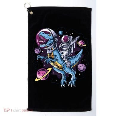 Astronaut Riding A Dinosaur In Space Golf Towel