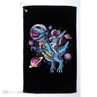 Astronaut Riding A Dinosaur In Space Golf Towel thumb 0