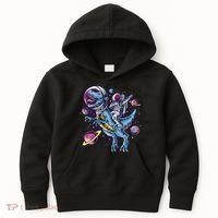 Astronaut Riding A Dinosaur In Space Kids Hoodie thumb 0