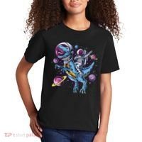 Astronaut Riding A Dinosaur In Space Kids T-Shirt thumb 2
