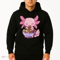 Axolotl Ramen Anime Kawaii Eating Hoodie thumb 2