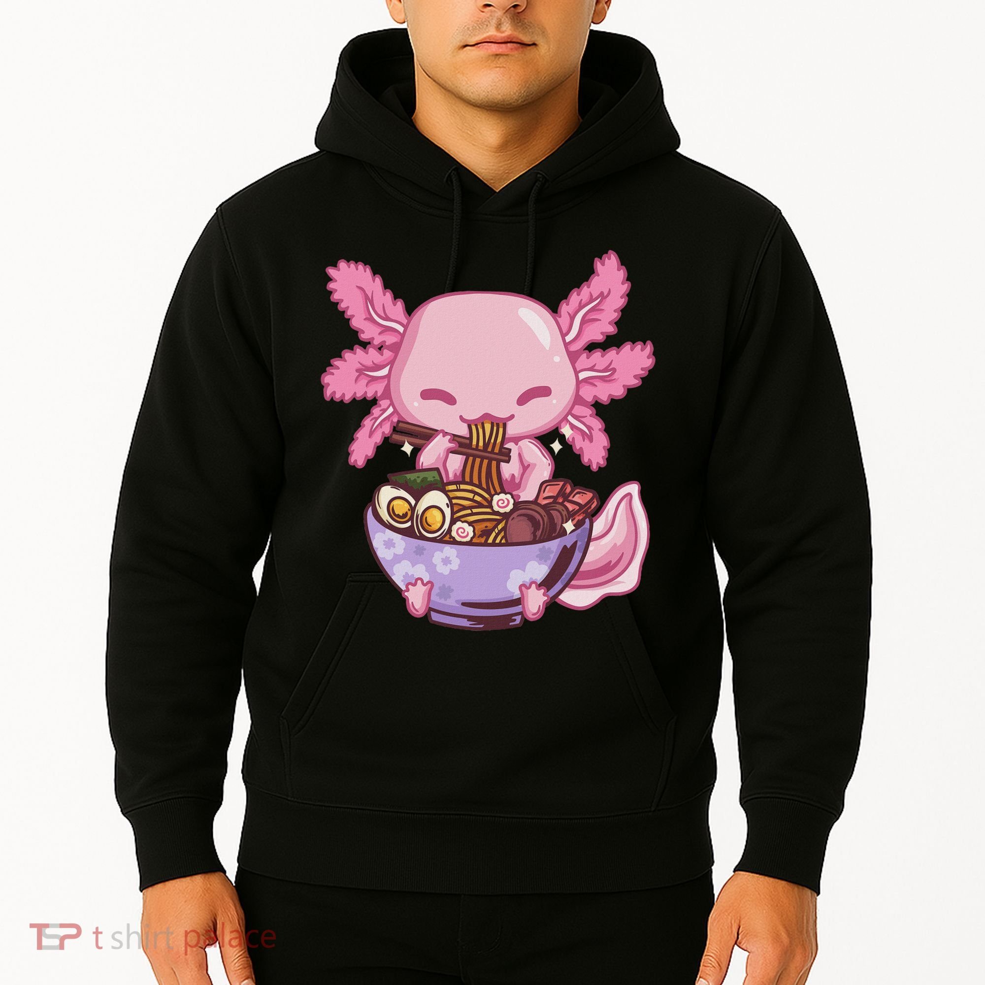 Axolotl Ramen Anime Kawaii Eating Hoodie