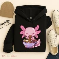Axolotl Ramen Anime Kawaii Eating Hoodie thumb 4