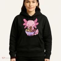 Axolotl Ramen Anime Kawaii Eating Hoodie thumb 5