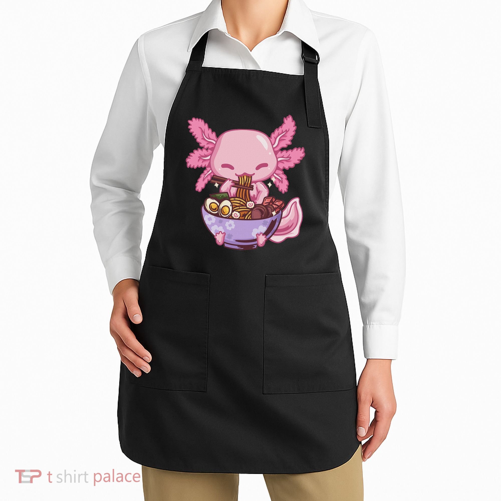 Axolotl Ramen Anime Kawaii Eating Apron