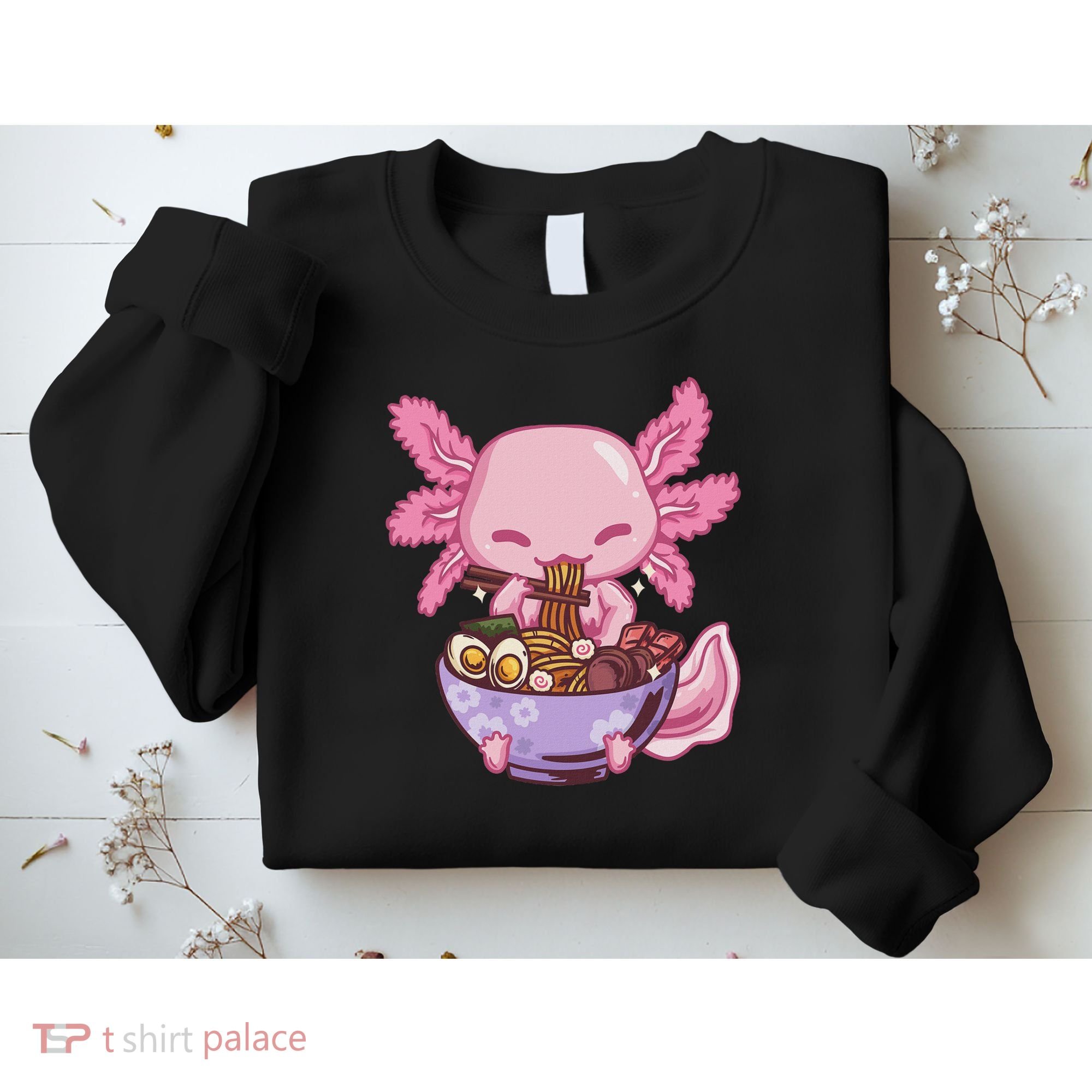 Axolotl Ramen Anime Kawaii Eating Sweatshirt