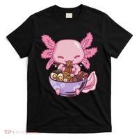 Axolotl Ramen Anime Kawaii Eating T-Shirt thumb 0