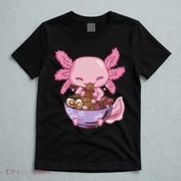 Axolotl Ramen Anime Kawaii Eating T-Shirt thumb 5