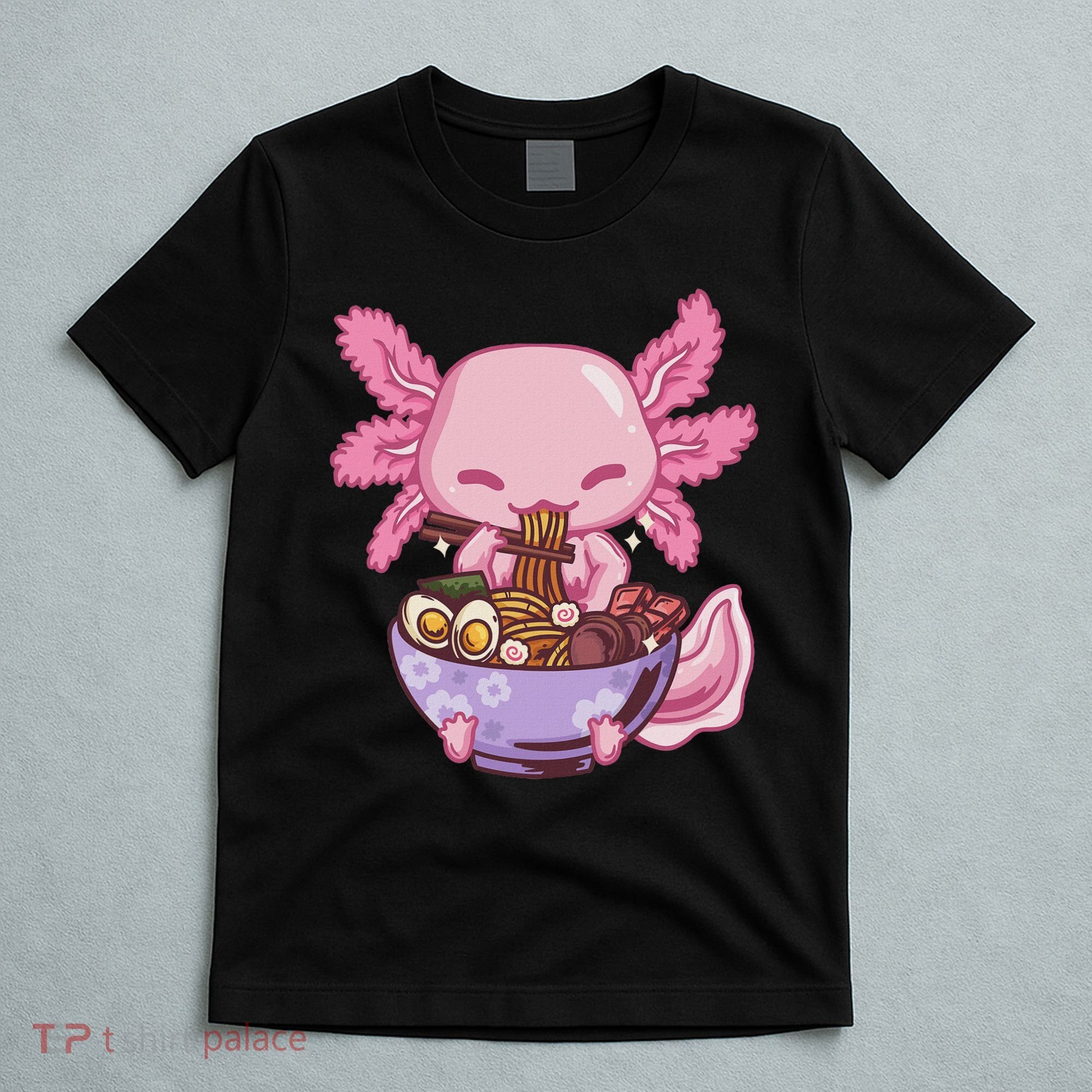 Axolotl Ramen Anime Kawaii Eating T-Shirt