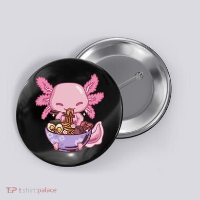 Axolotl Ramen Anime Kawaii Eating Button