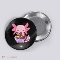 Axolotl Ramen Anime Kawaii Eating Button thumb 0