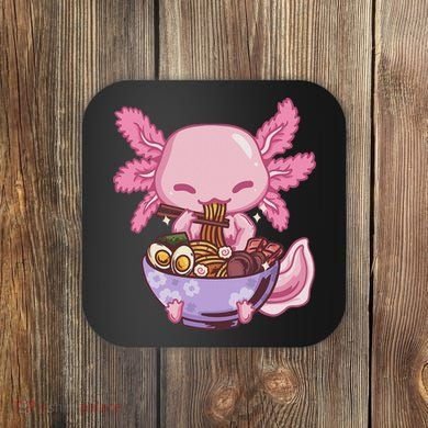 Axolotl Ramen Anime Kawaii Eating Coaster