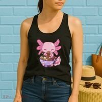 Axolotl Ramen Anime Kawaii Eating Women's Tank Top thumb 2