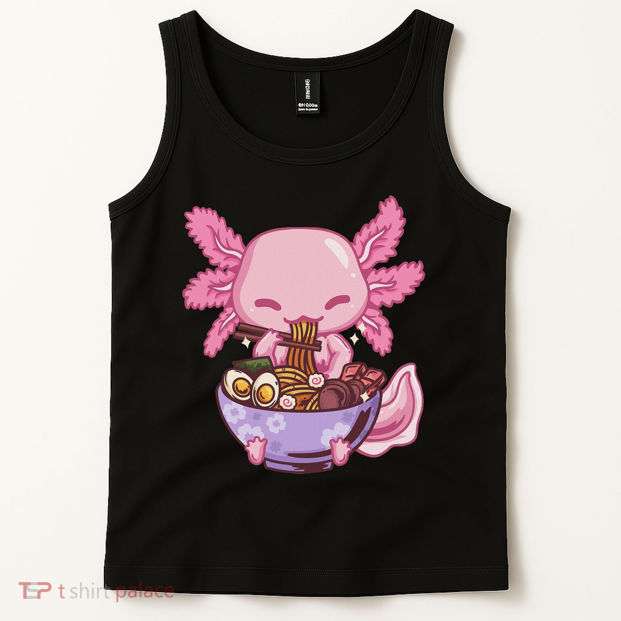 Axolotl Ramen Anime Kawaii Eating Tank Top