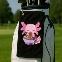 Axolotl Ramen Anime Kawaii Eating Golf Towel thumb 2