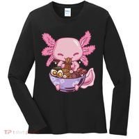 Axolotl Ramen Anime Kawaii Eating Women's Long Sleeve Shirt thumb 0