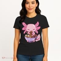 Axolotl Ramen Anime Kawaii Eating Women's T-Shirt thumb 4
