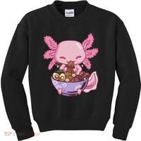 Axolotl Ramen Anime Kawaii Eating Kids Sweatshirt thumb 0