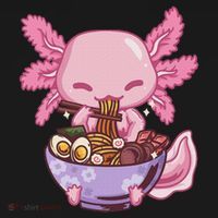 Axolotl Ramen Anime Kawaii Eating Kids Sweatshirt thumb 2
