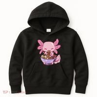 Axolotl Ramen Anime Kawaii Eating Kids Hoodie thumb 0