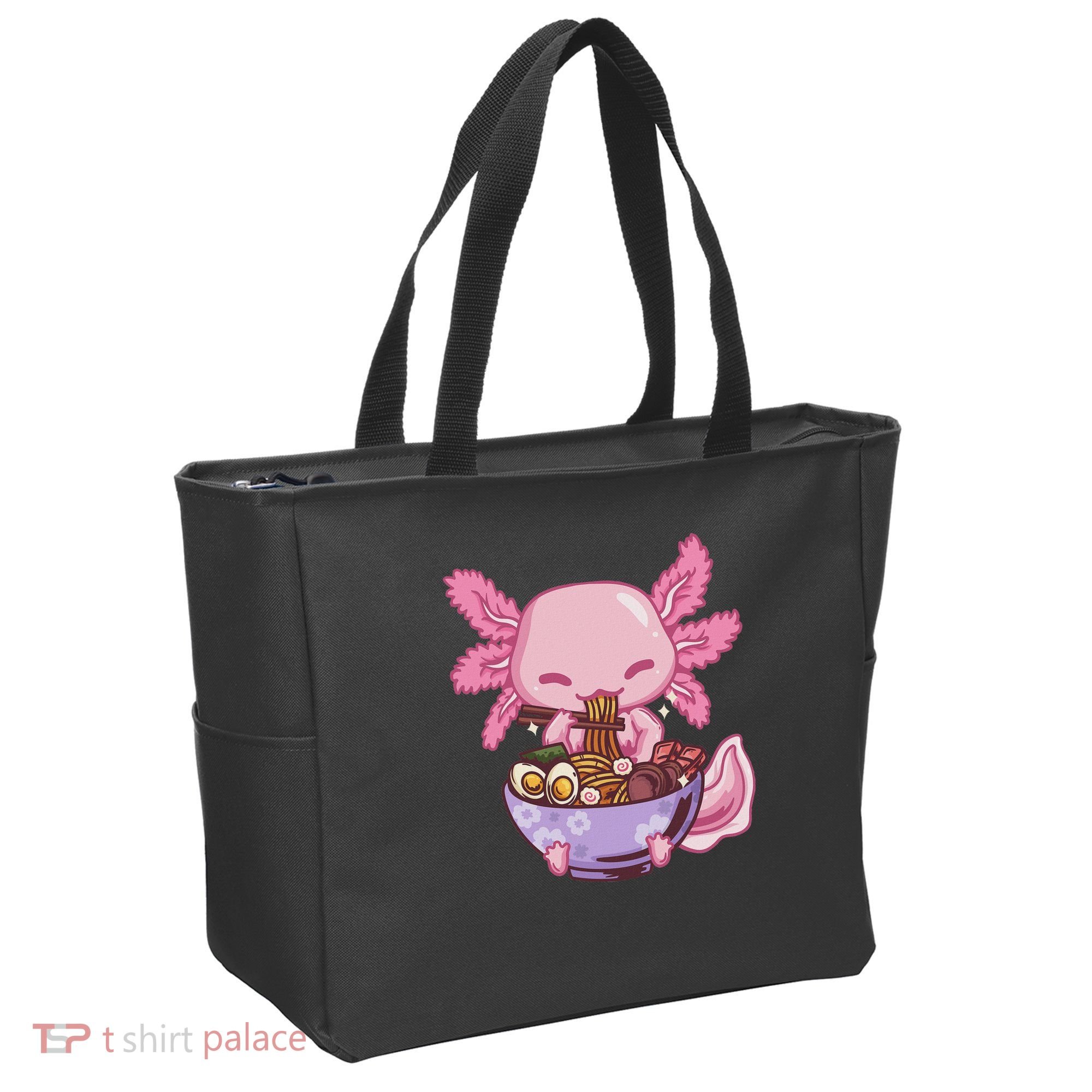 Axolotl Ramen Anime Kawaii Eating Tote Bag