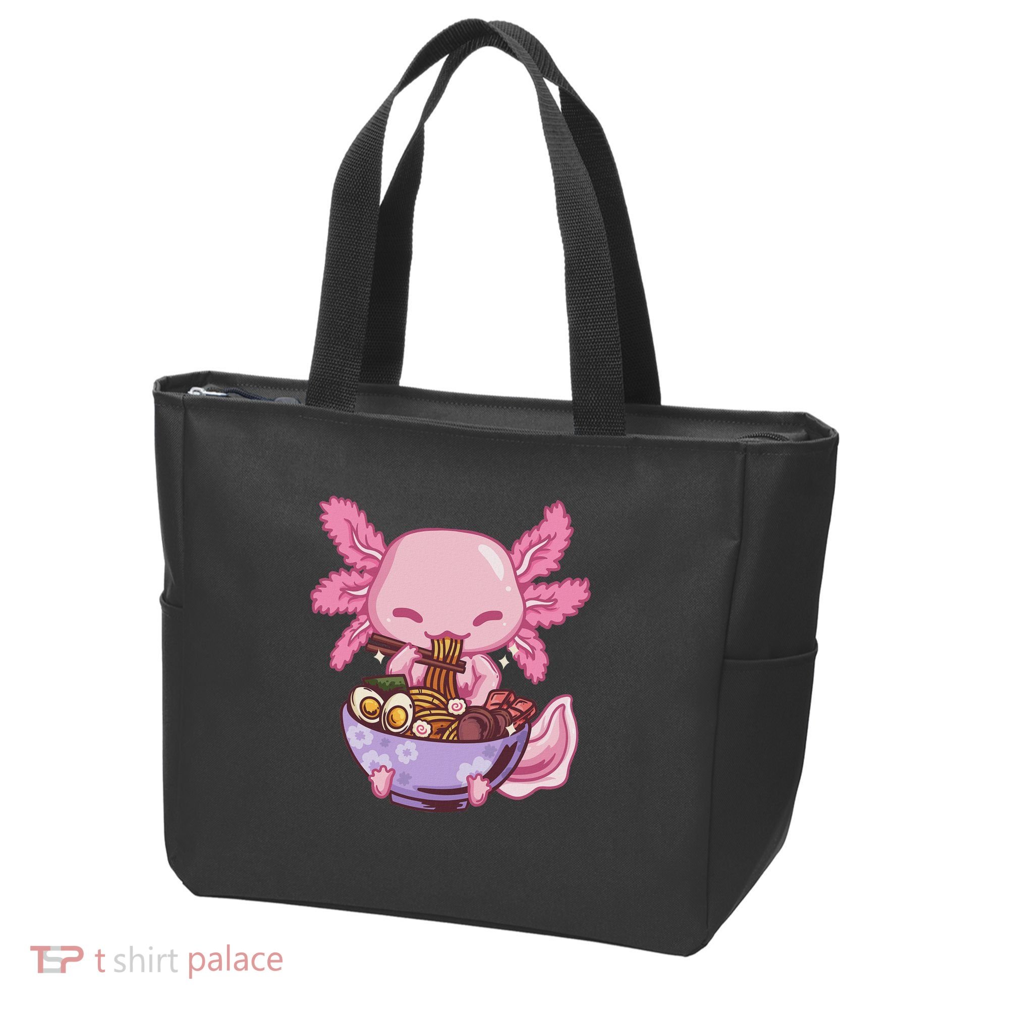 Axolotl Ramen Anime Kawaii Eating Tote Bag