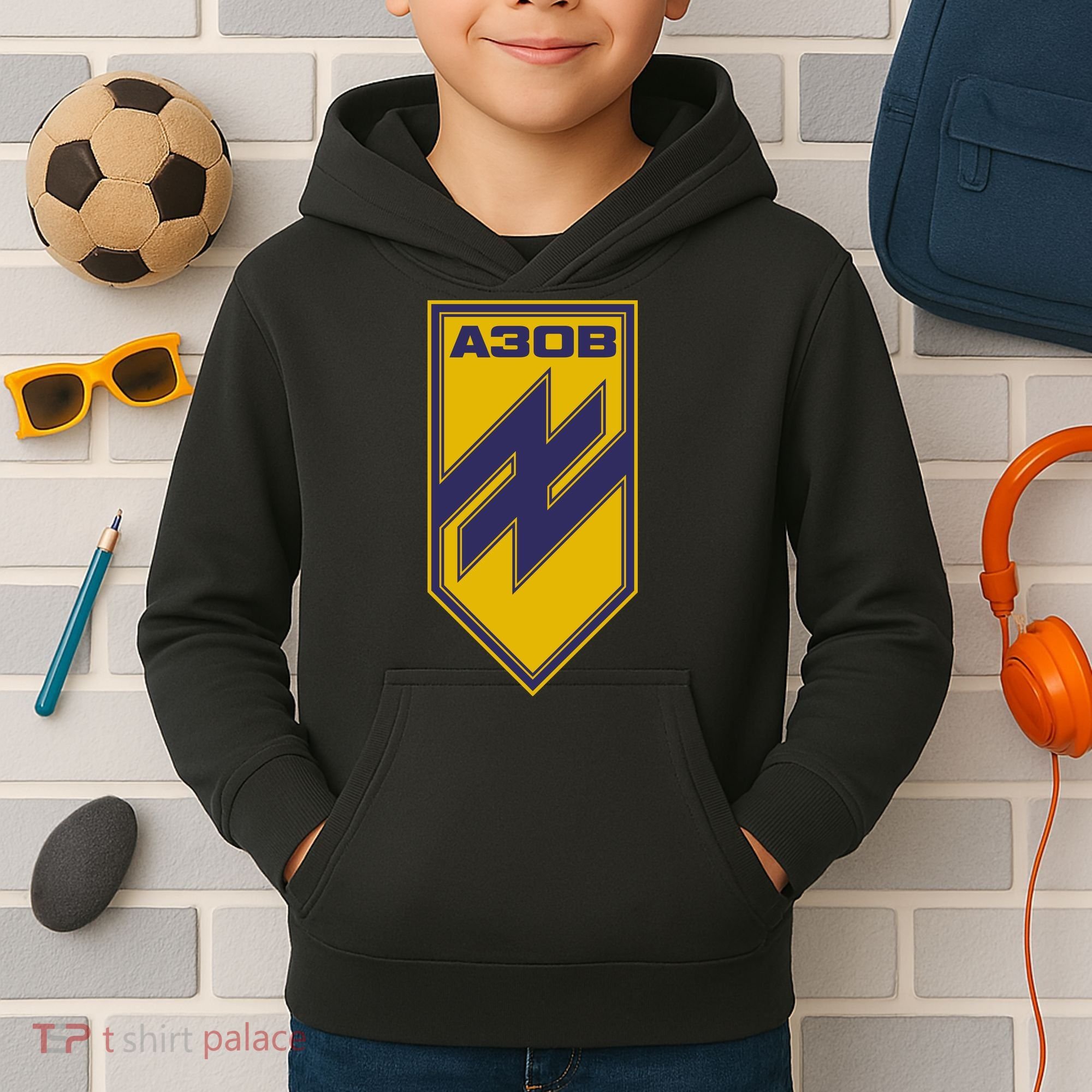 Azov Regiment A30B Azov Battalion Ukraine Kids Hoodie