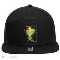 Amazon Rainforest 7 Panel Mesh Trucker Snapback Hat thumb 0