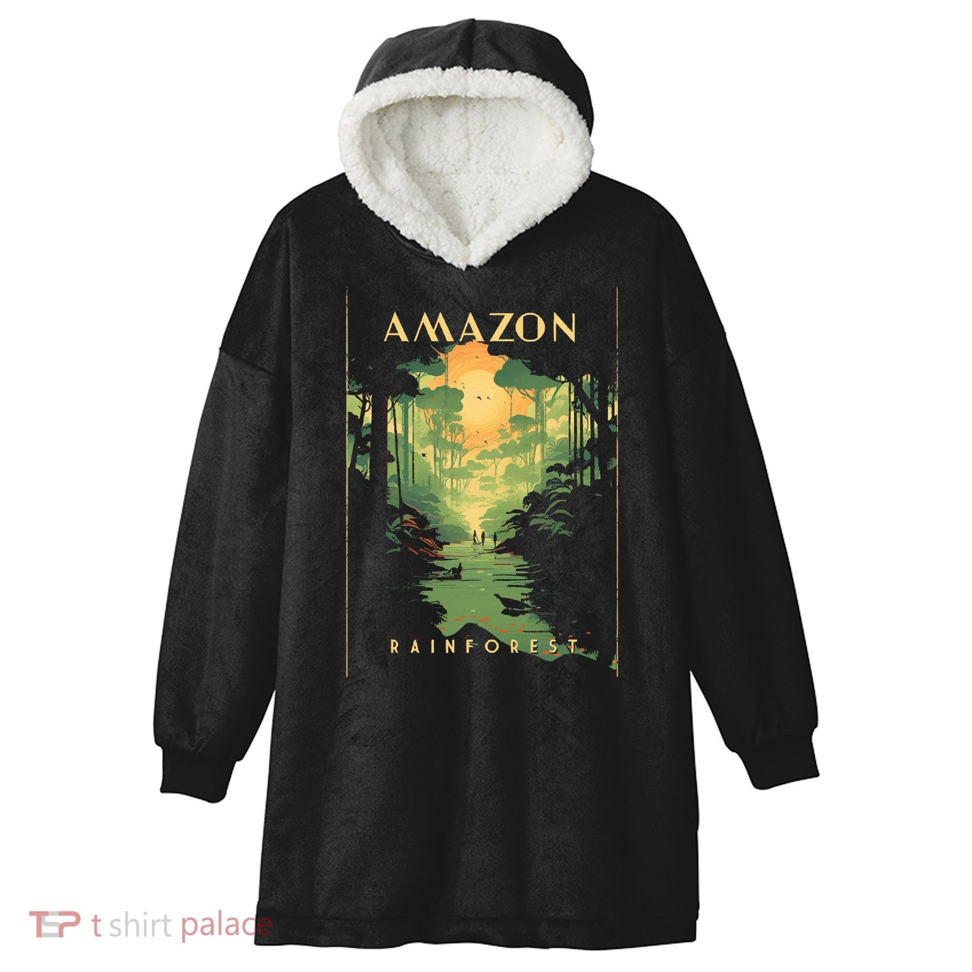 Amazon Rainforest Hooded Wearable Blanket