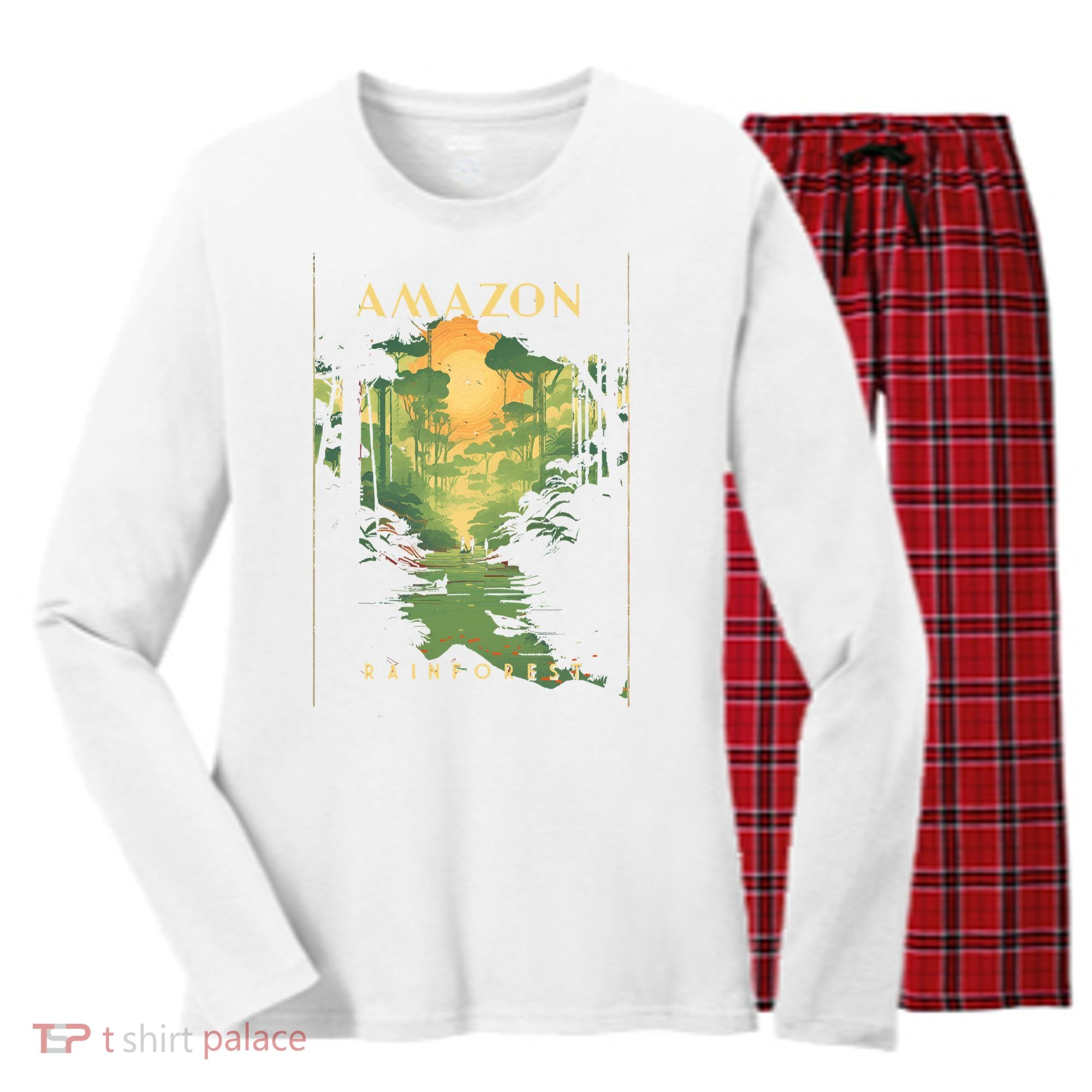 Amazon Rainforest Women's Long Sleeve Flannel Pajama Set 