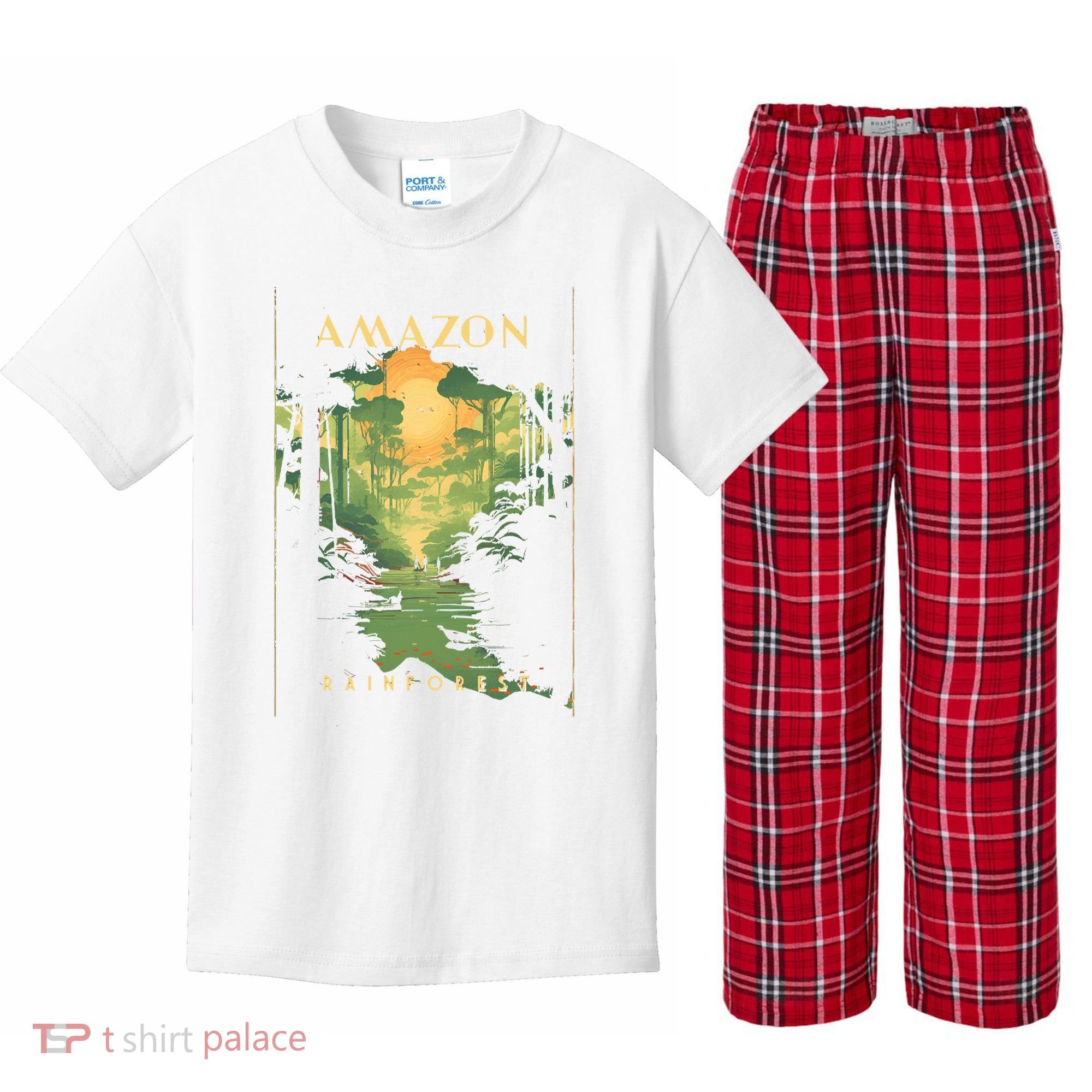 Amazon Rainforest Kids Plaid Pajama Set