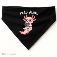 Axolotl Reading A Book, Read Alotl Books Funny Axolotl Book USA-Made Doggie Bandana thumb 0