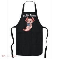 Axolotl Reading A Book, Read Alotl Books Funny Axolotl Book Apron thumb 0