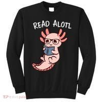 Axolotl Reading A Book, Read Alotl Books Funny Axolotl Book Sweatshirt thumb 0