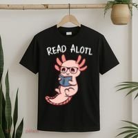 Axolotl Reading A Book, Read Alotl Books Funny Axolotl Book T-Shirt thumb 2
