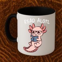 Axolotl Reading A Book, Read Alotl Books Funny Axolotl Book Coffee Mug thumb 2