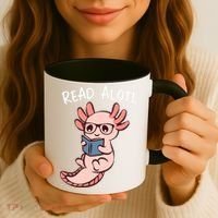 Axolotl Reading A Book, Read Alotl Books Funny Axolotl Book Coffee Mug thumb 3