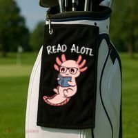 Axolotl Reading A Book, Read Alotl Books Funny Axolotl Book Golf Towel thumb 2