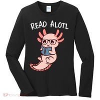 Axolotl Reading A Book, Read Alotl Books Funny Axolotl Book Women's Long Sleeve Shirt thumb 0