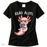 Axolotl Reading A Book, Read Alotl Books Funny Axolotl Book Women's T-Shirt thumb 0