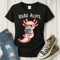 Axolotl Reading A Book, Read Alotl Books Funny Axolotl Book Women's T-Shirt thumb 3