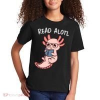 Axolotl Reading A Book, Read Alotl Books Funny Axolotl Book Kids T-Shirt thumb 2